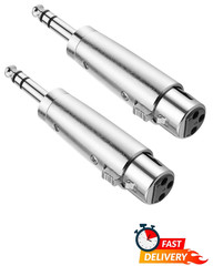 XLR Female to 1/4 Inch TRS Audio Adapter 2 Pack Balanced Stereo Jack Connector