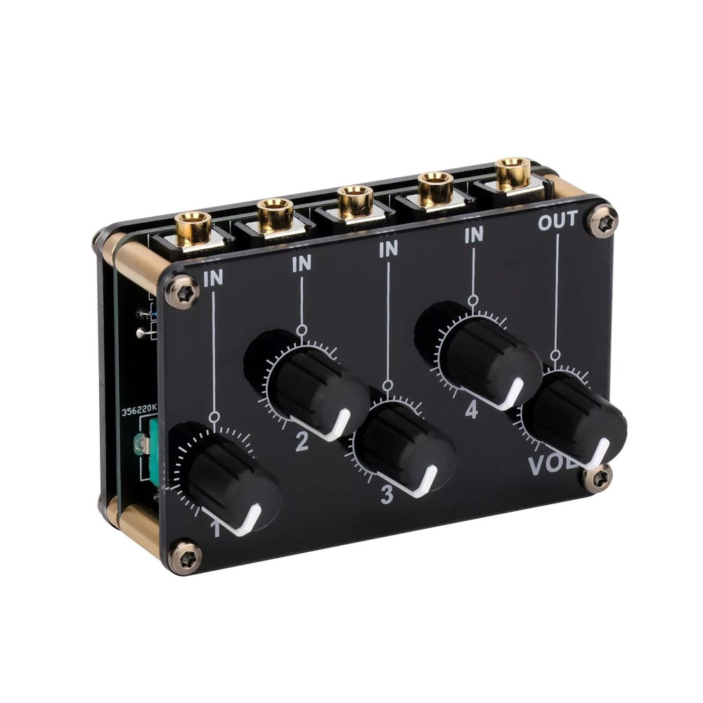 -12dB MAX Gain 4 Channel 3.5mm Stereo Audio Mixer Fit For home entertainment