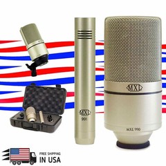 MXL 990/991 Pressure Gradient Condenser Instrument Recording Microphone New