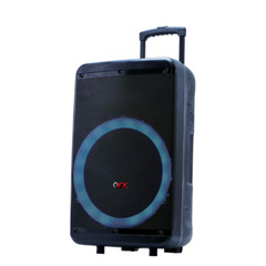 QFX PBX-1501 15″ Rechargeable Bluetooth Speaker +AUX/USB/SD/FM +LED Party Lights