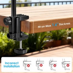 Microphone Boom Arm Mic Desk Stand w/ 3/8″ 5/8″ Adapter for Streaming Podcast