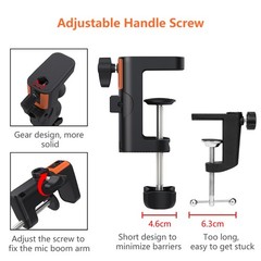 LILANZo Table Clamp Mount for Microphone Stand, 2-in-1 Mic Boom Arm Orange