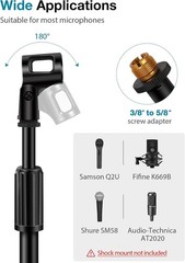 Microphone Stand, Boom Arm Mic Stand Floor Detachable Height Adjustable Heavy…
