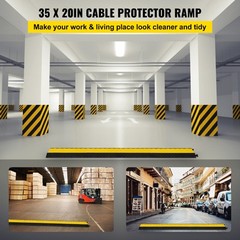 VEVOR 5 Channel Rubber Electrical Wire Cable Ramp Guard Warehouse Cord Protector