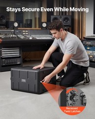 VEVOR 6U Rack Case, 15 in Depth, Rackmount Flight 6U- 13.8 Internal Depth