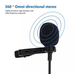 1.5m Mini Portable Lavalier Microphone Condenser Clip-on Lapel Mic Wired USB 3.5