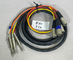 8′ Feet 4-Channel XLR 3-Pin Male to 6.35mm (1/4″) TRS Stereo Male Snake Cable