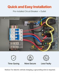 VEVOR Temporary Power Outlet Panel, Weatherproof RV Electrical Breaker Box wi…