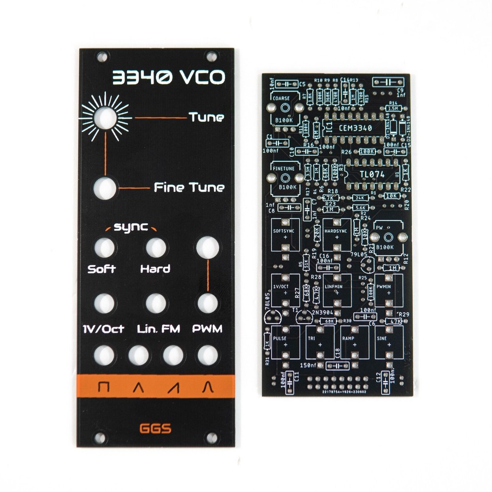 3340 VCO / Eurorack / PCB + Front Panel / DIY Synth / Oscillator / Synthesiser