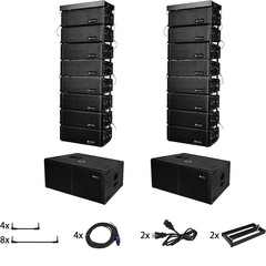 PRORECK 10000W Active PA System Dual 12 Sub Line Array Party Club Stage Speakers