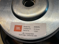 JBL 2035 HPL 15″ Woofer Driver Speaker 8 Ohm 400 Watts