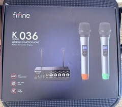 FIFINE UHF Dual Channel Wireless Handheld Microphone, Easy-to-use Karaoke K036