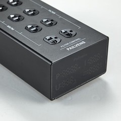 Black 8-Way AC Power Filter with LED Display, Overvoltage Protection