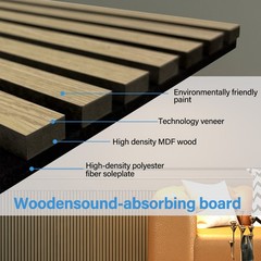 4PCS MDF Wood Acoustic Slats 30x30cm 11.8″x11.8″ – Studio/Home Theater Sound Pan