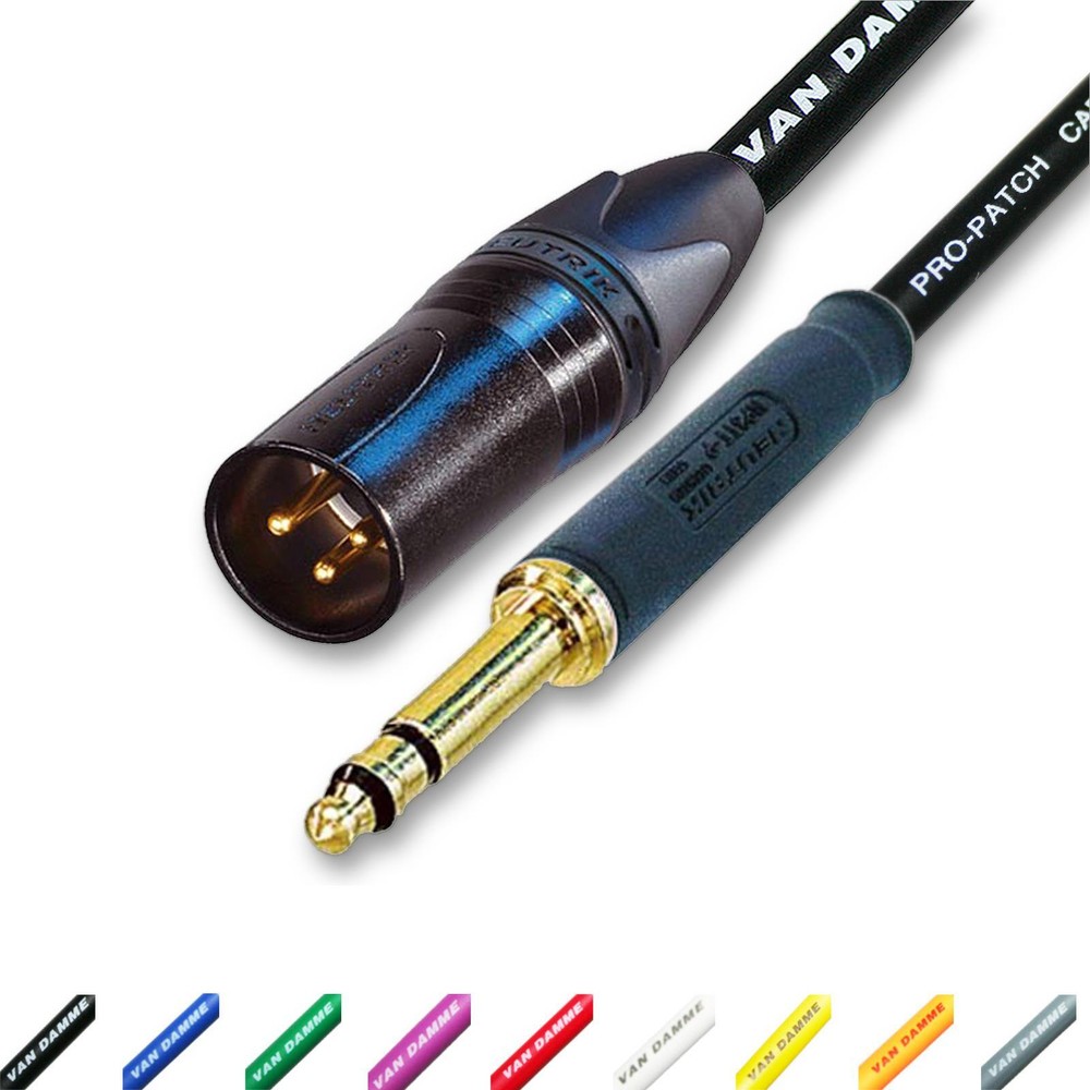 Neutrik TT Gold Bantam Jack to Balanced Male XLR. Van Damme Cables