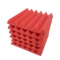 6 Pack Wedge Premium Acoustic Sound Proofing Studio Foam Wall Tiles 12×12 x2 Red