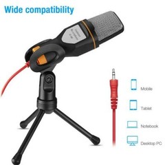 Professional 3.5mm Condenser Microphone With Tripod Mic For PC Laptop Smartphone