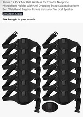 12 Pack Wireless Microphone Belt Holders Neoprene Mic Pouches