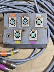 Vtg Audio Stage Snake And Junction Boxes 10 Inputs, 5 Each 62 Feet Cord Each