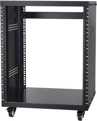 12U AV Rack Stand with Caster Wheels, Component Rack Cabinet Recording Studio Ra