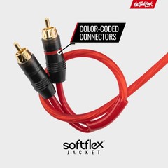 Install Link Audio Cable RCA for Subwoofer or Stereo 20 Feet, Frosted Red