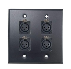 PROCRAFT DPL-4X-VAR 2 Gang Stainless Pro Audio Installation Wall Plate Loaded, M
