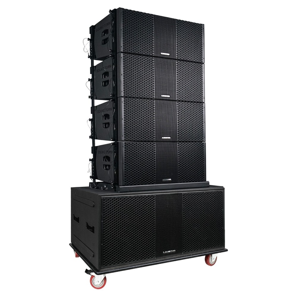Sound Town Line Array Set, Dual 18″ Sub, 4x Dual 10″ Spkr, Board ZS-218SP210BP4C