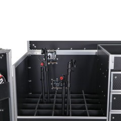 ProX XS-6DMIC25W Flight Style Mic Stand + Drawer Combo Case w/ Side Door Storage