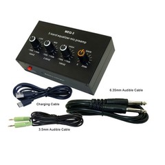 Microphone Preamplifier Compact Adjustable Gain For Studio Use Black Recommended