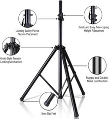 Soporte Universal Para Altavoz, Tripode Resistente Con Altura Ajustable