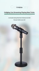 Desktop Microphone Stand, Upgraded Adjustable Table Mic Stand with Mic Clip a…