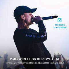 EBJ Wireless Microphone Transmitter Receiver 2.4Ghz, XLR Microphone Wireless …