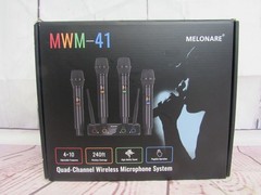 4-Channel UHF Wireless Microphone System Rackmount, 240ft Range, MWM-41-41H