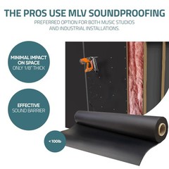 Tönnen Mass Loaded Vinyl 1.23 lb/ft2 – Professional lb , 1/8 in, 80 sqft