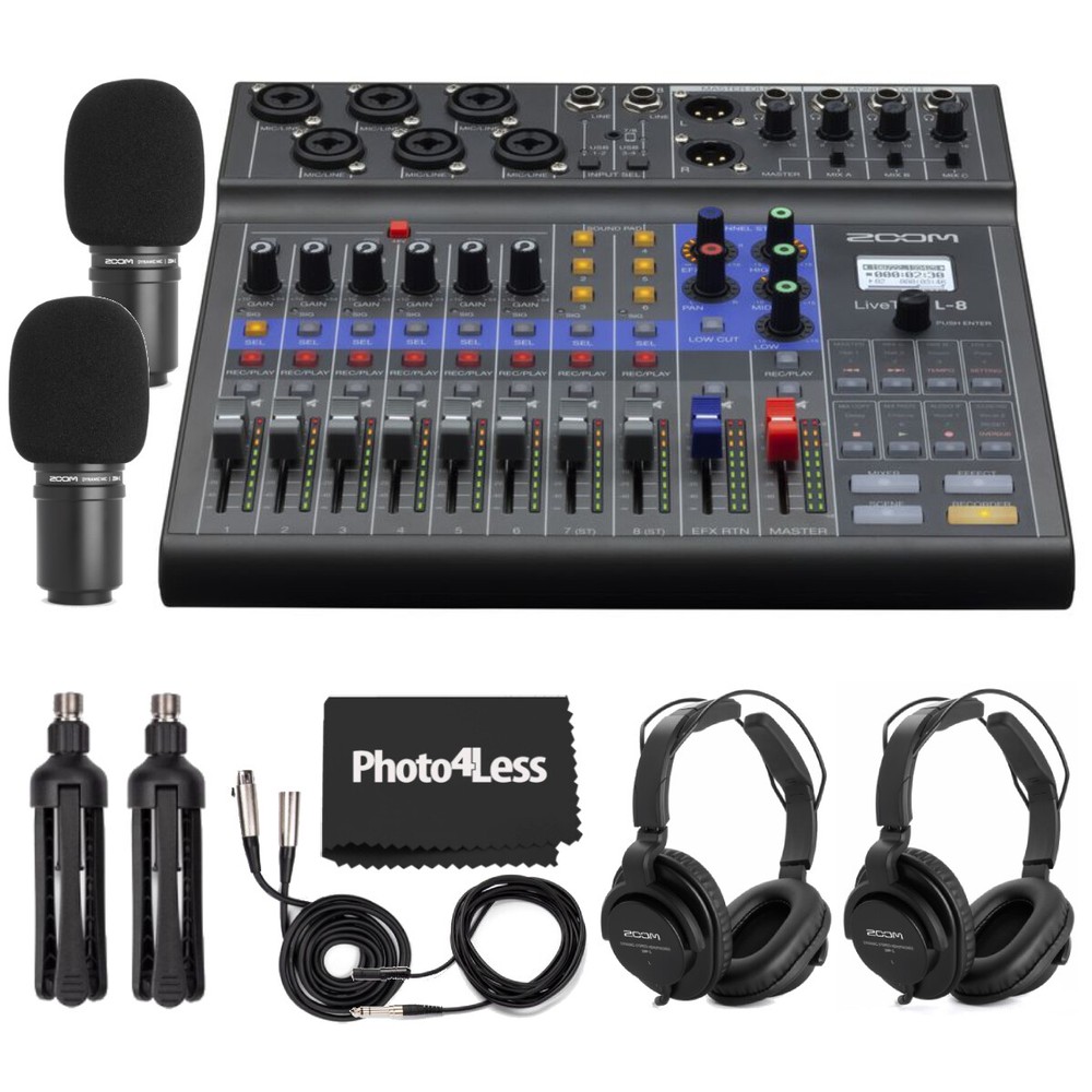Zoom LiveTrak L-8 Portable 8-Channel Digital Mixer & Multitrack Recorder + Acc.