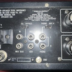 Realistic MPA-90 Model 32-2024 100W Amplifier AC 120V 60Hz, Tested & Working