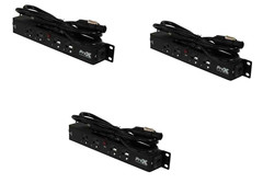 3pk True1 Power Pass thur Splitter Box w/ 4 Edison Female NEMA 5-20R outlets