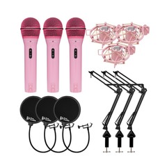 Samson Q2U Dynamic USB Mic with Shockmounts Boom Arms Pop Filters 3 pack