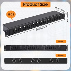 Saysurey XLR Balanced Patchbay XLR Stage Box 12 Channel 3 Pin Multi Network