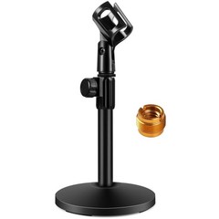 InnoGear Desktop Microphone Stand, 1 Pack Upgraded Adjustable Table 9, Black