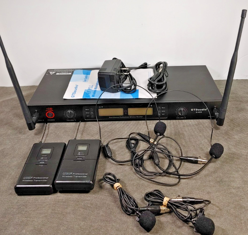 GTD Audio G-622L 2×100 Channel UHF Wireless Lapel/Headset Microphone 622L