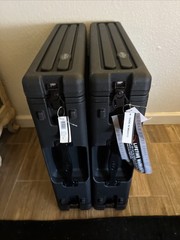 (2) SKB 1SKB-R2U 2U Space Roto Molded Rack w/ Twist Latches & Heavy Duty Handles