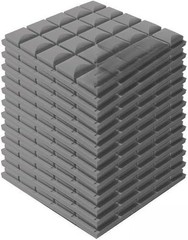 12 Pack Acoustic Foam Panels 12″ x 12″ x 2″ Mushroom Design Sound Proof (GREY)