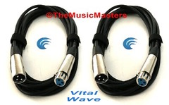 (2) Pack 30ft XLR Microphone Audio Cable M-F Mic Amp Powered Speaker Wire VWLTW