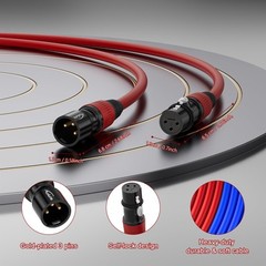 XLR Cables, XLR Male to Female 10ft, Gold-Plated 3 Pins Microphone Cable Colo…