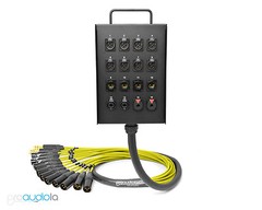 16 Channel Custom Mogami Studio Wall Stage Box Neutrik Gold | Yellow 30 Feet