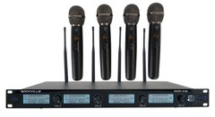 Rockville RWM-4US Quad Wireless UHF 4 Microphone System w/Adjustable Frequency