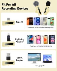 Plug-and-Play USB Type-C Mini Lavalier Microphone with Active Denoise Technology
