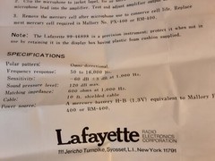 Lafayette 99-46898 Electret Condenser Tie-Clasp Microphone