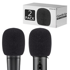 Geekria Foam Windscreen for Shure SM57, PGA81-LC (Black / 2 Pack)
